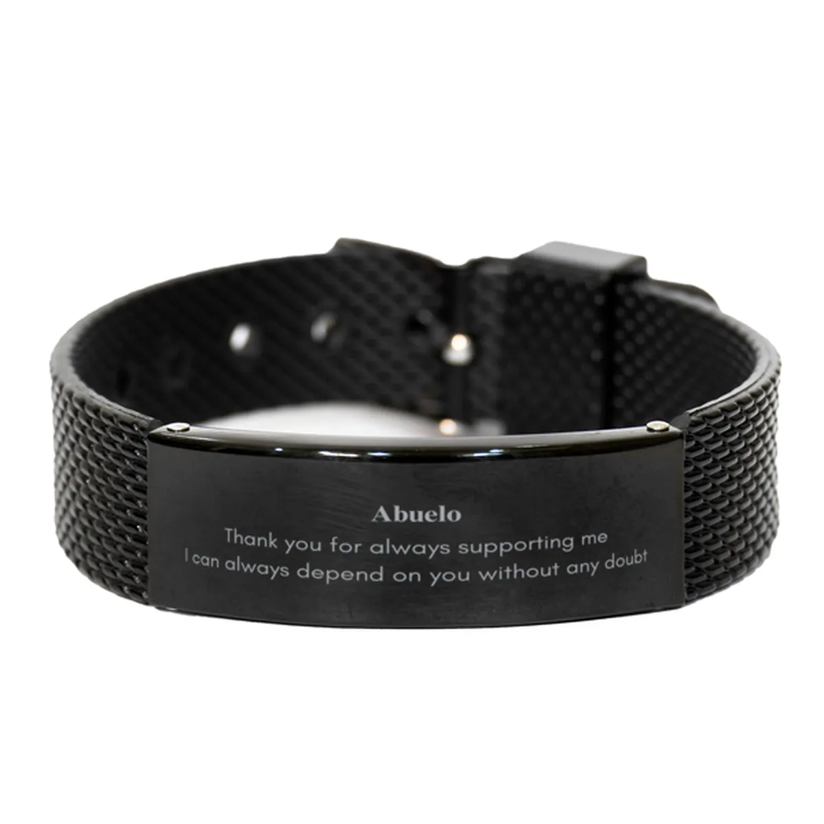 Abuelo Black Shark Mesh Bracelet - Thank You for Always Supporting Me, Unique Gift for Birthday, Christmas, Graduation, Veterans Day, Easter, Confidence and Inspiration