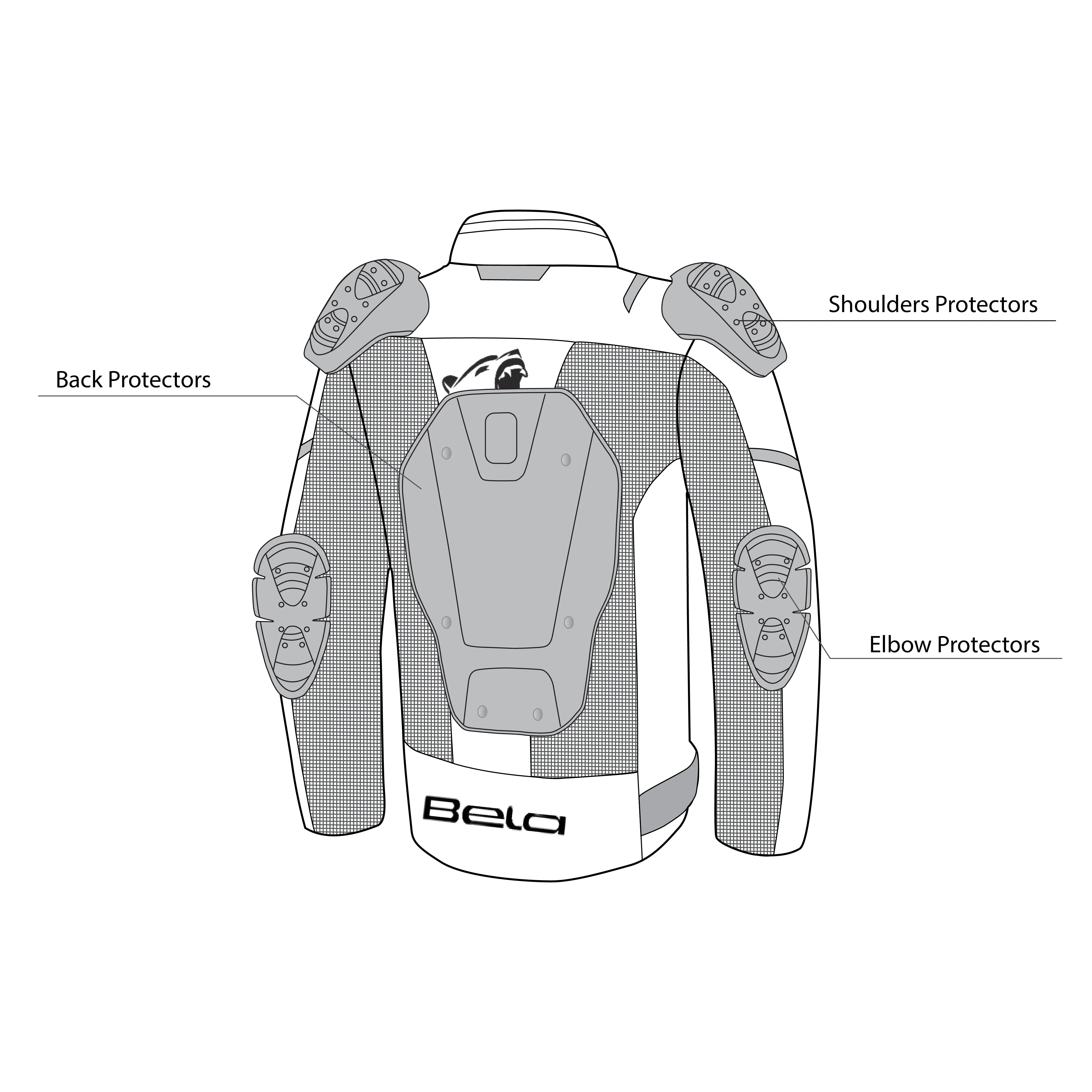 BELA Mesh Pro Man Motorcycle Touring Textile Jacket Ice