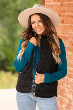 Black Quilted Vest