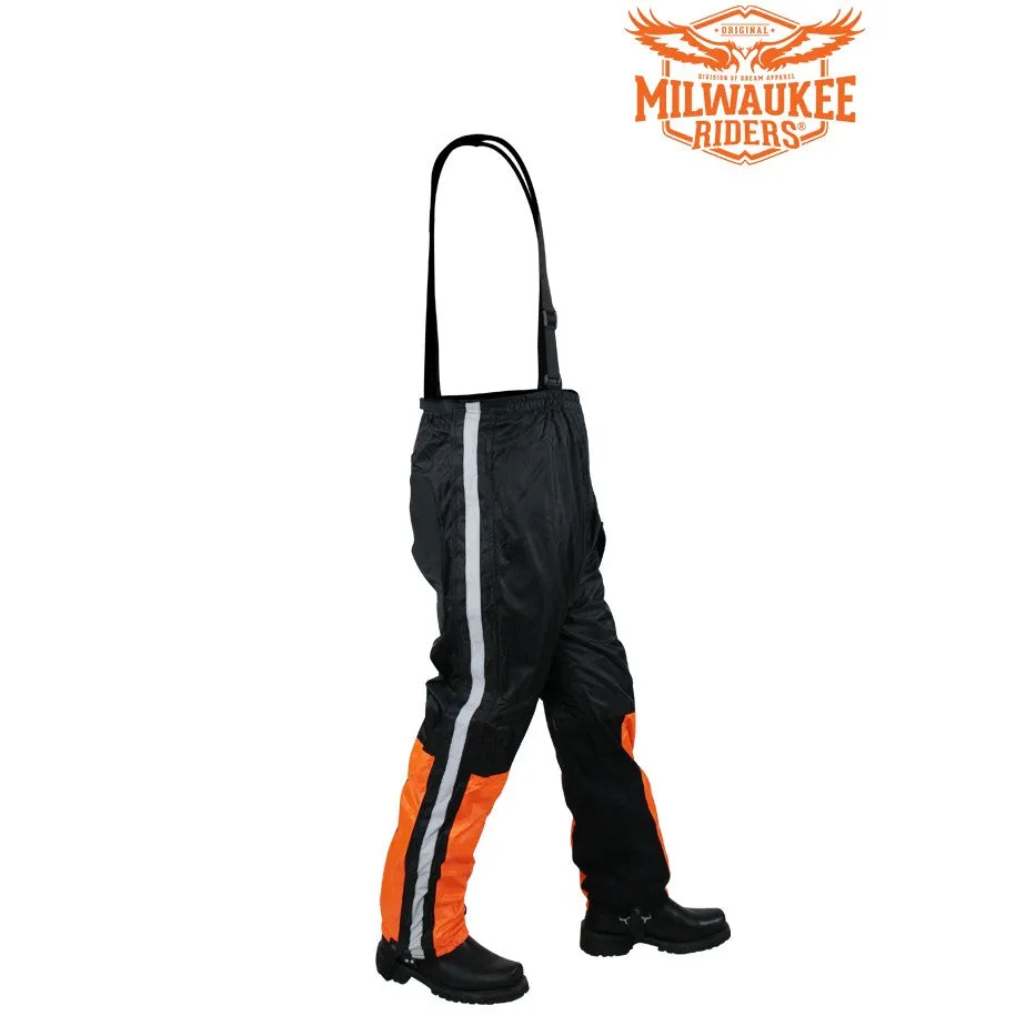 Black/Orange Textile Two-Piece Rain Suit By Milwaukee Riders®