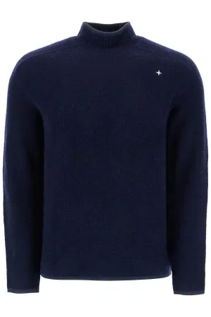 brushed wool blend pullover sweater 8115570GA BLEU MARINE