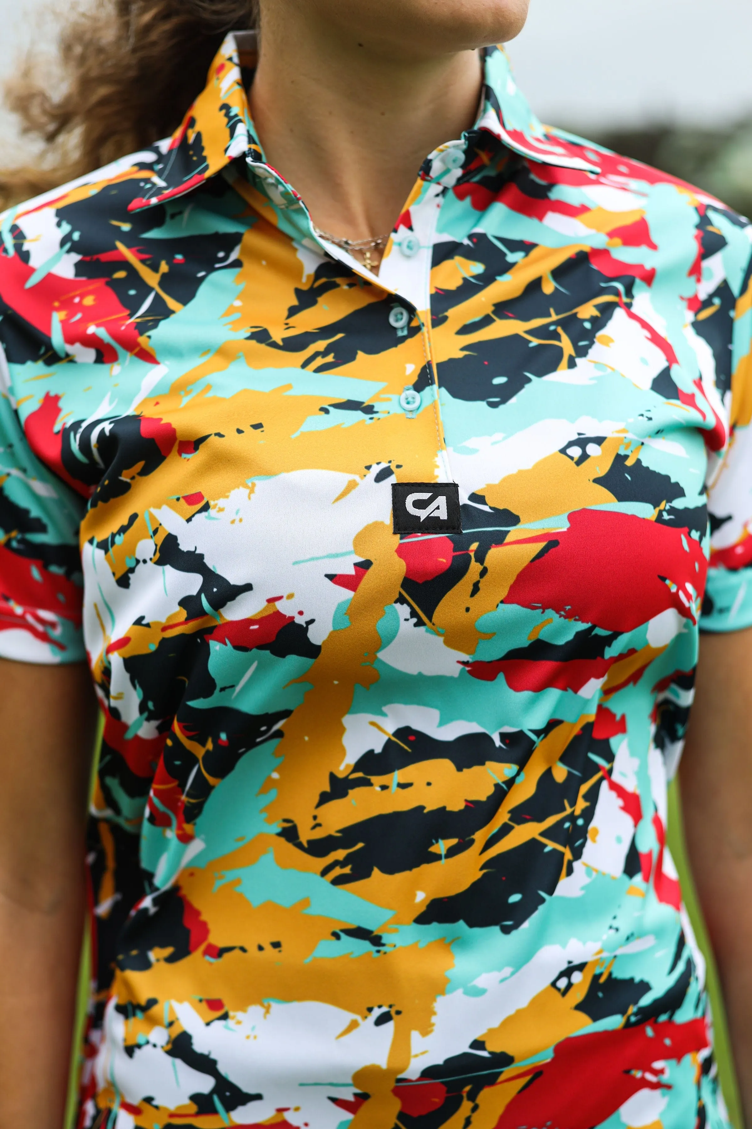 CA Ladies Funky Golf Shirt | Splashes & Smudges