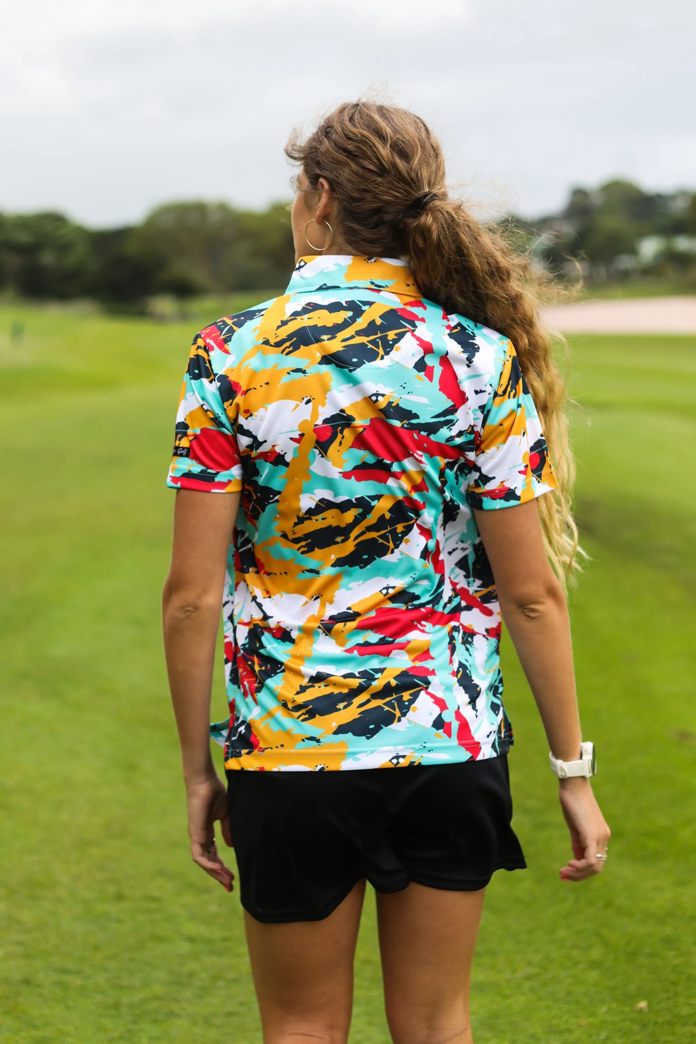 CA Ladies Funky Golf Shirt | Splashes & Smudges