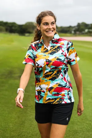 CA Ladies Funky Golf Shirt | Splashes & Smudges