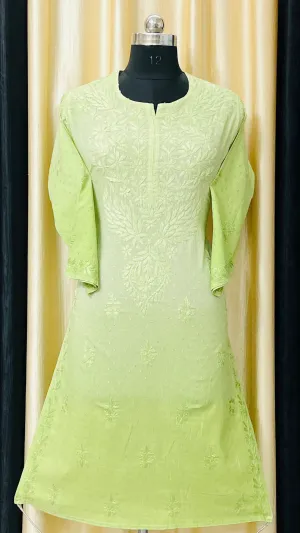 Cotton Dyeable chikan kurti