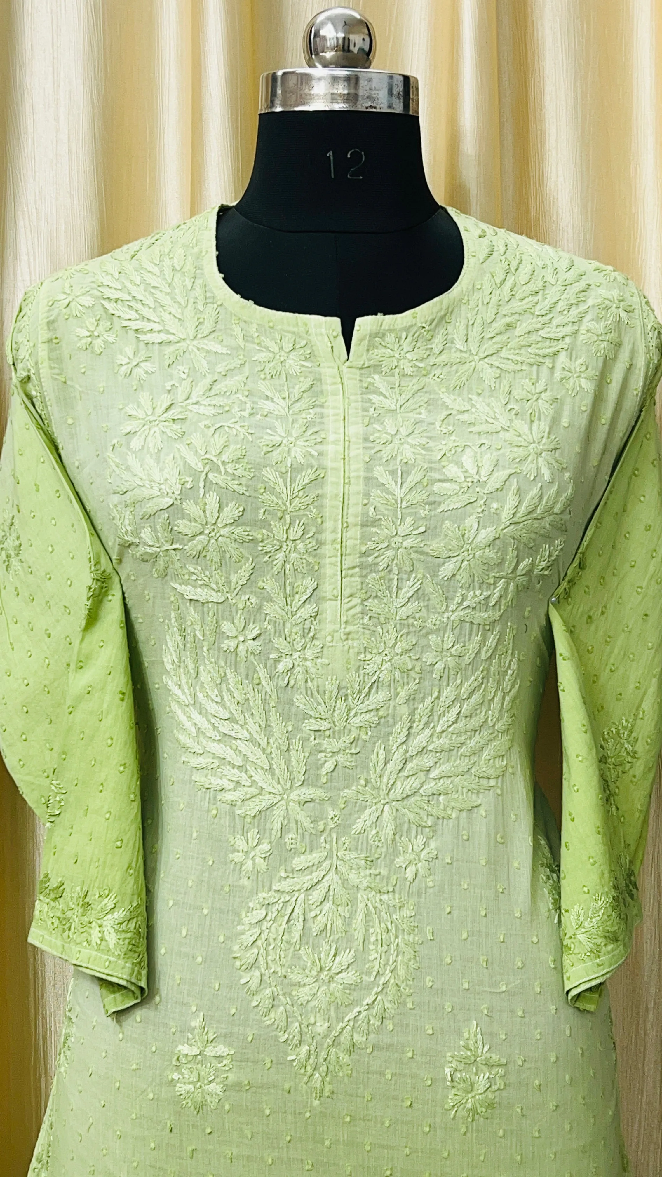 Cotton Dyeable chikan kurti