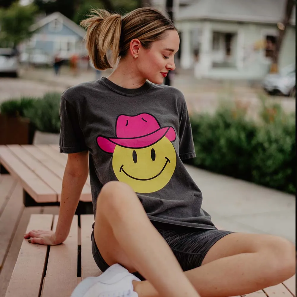 Cowboy Happy Face Western Wholesale Graphic Tee