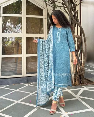 Denim Dreams Blue Kurta Suit Set