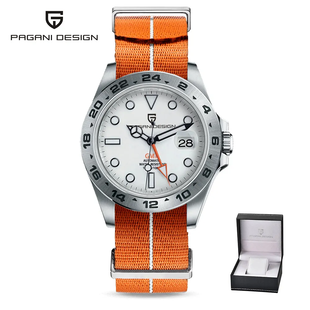 Design  Men's Automatic Mechanical Watches GMT Watch 42mm Sapphire Stainless Steel Waterproof Watch Reloj Hombre