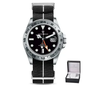 Design  Men's Automatic Mechanical Watches GMT Watch 42mm Sapphire Stainless Steel Waterproof Watch Reloj Hombre