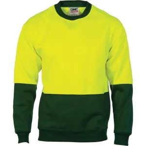 Dnc Workwear Hi-vis Two-tone Fleecy Crew-neck Sweatshirt (Sloppy Joe) - 3821