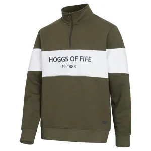 Dumfries 1888 Gents 1/4 Zip Sweatshirt - Lovat/White by Hoggs of Fife