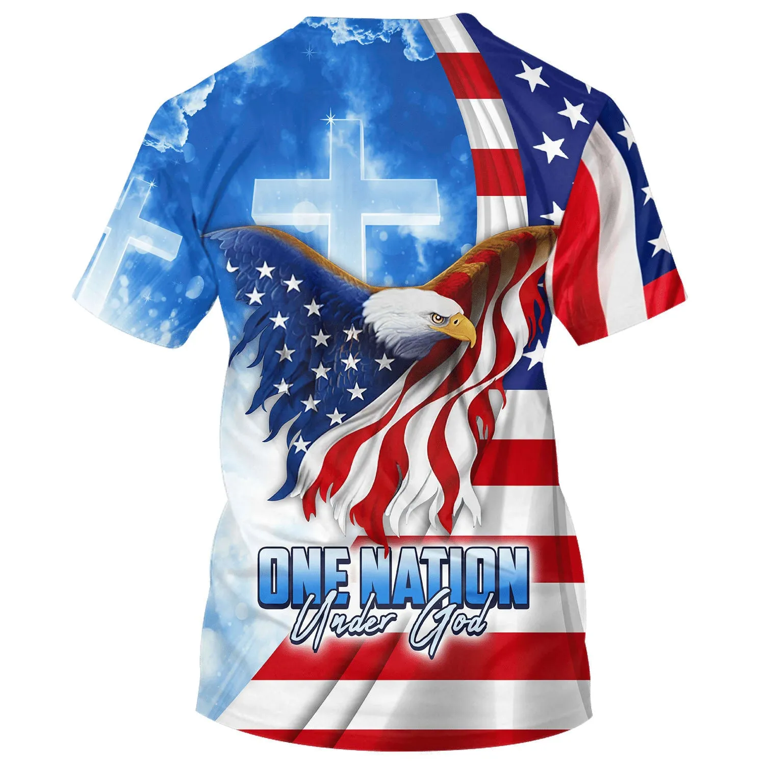 Eagle American One Nation Under God 3d All Over Print Shirt - Christian 3d Shirts For Men Women