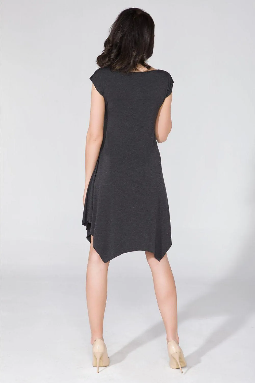 Elegant Distressed Knit Daydress with Flowy Design by Tessita