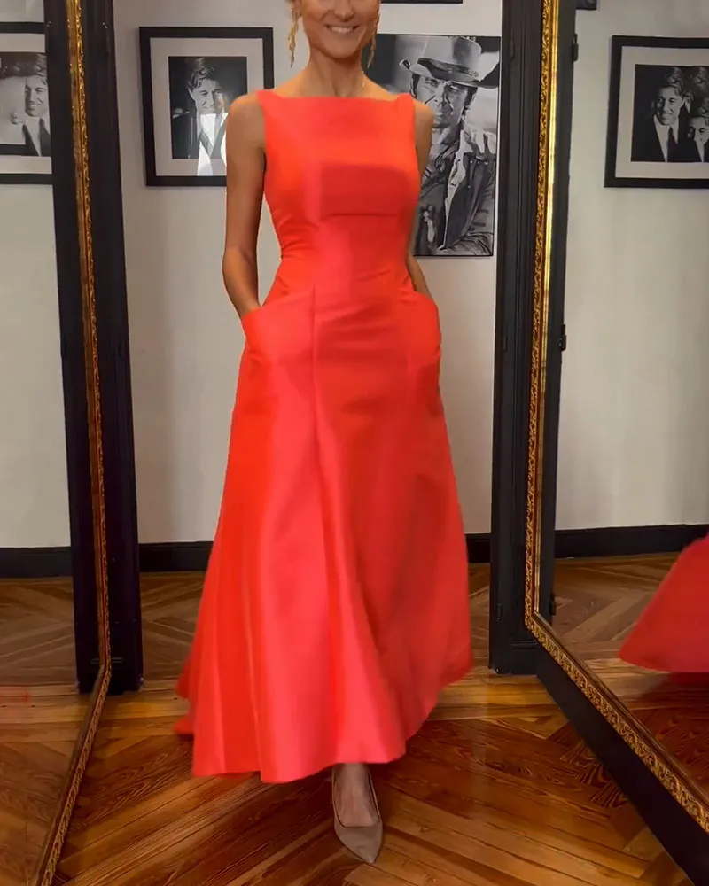 Elegant Orange Evening Dress