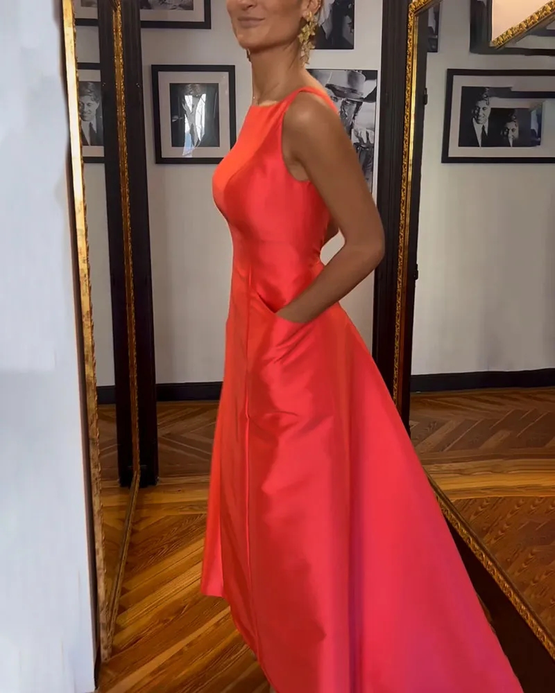 Elegant Orange Evening Dress