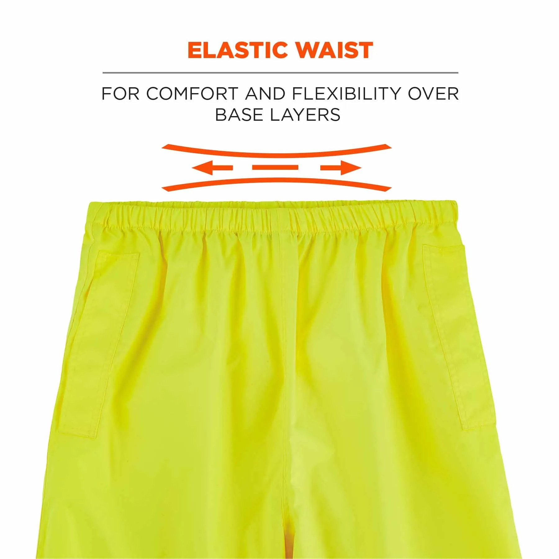 Ergodyne 25349 8916 5XL Lime Class E Lightweight Hi-Vis Rain Pants