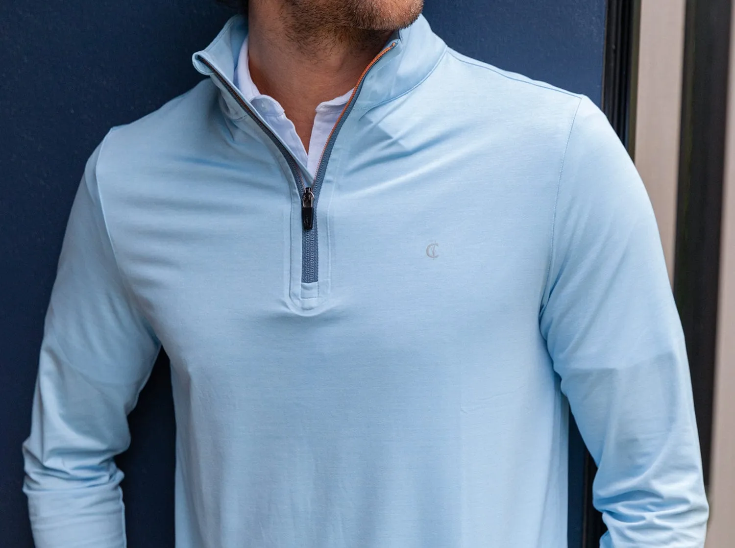 Feather Performance Pullover - Heather Blue