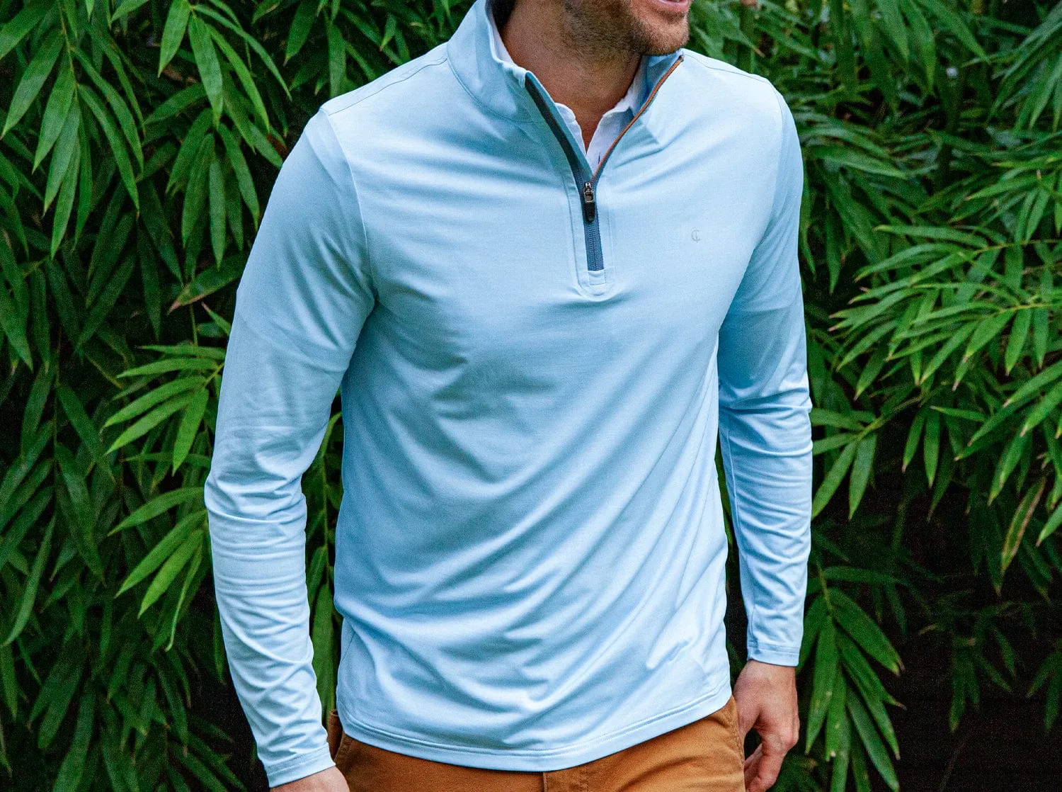 Feather Performance Pullover - Heather Blue