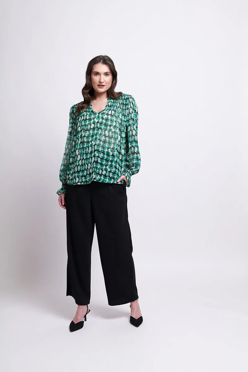 Foil - Shirr It Around Blouse Lava Green | FO7783