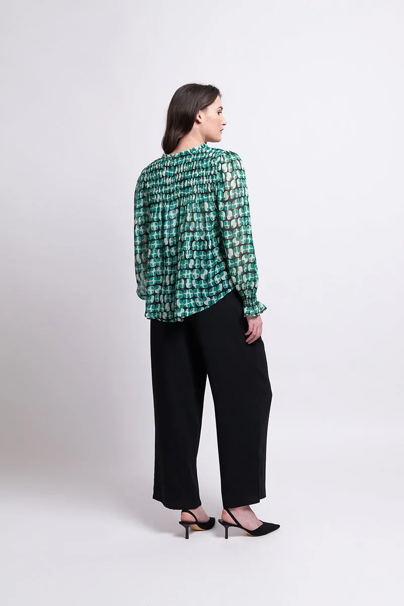 Foil - Shirr It Around Blouse Lava Green | FO7783