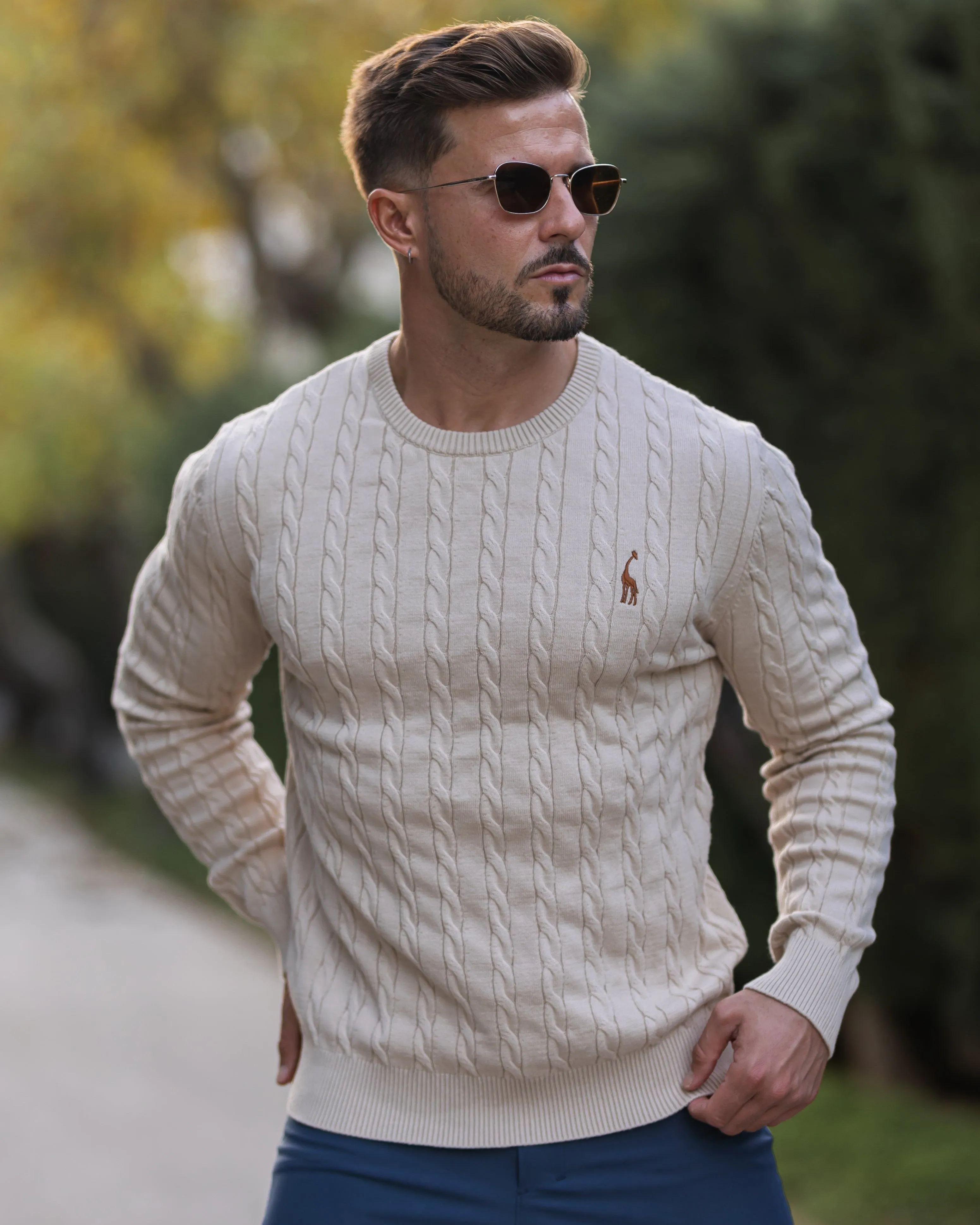 Giraffe Cable Knit Sweater