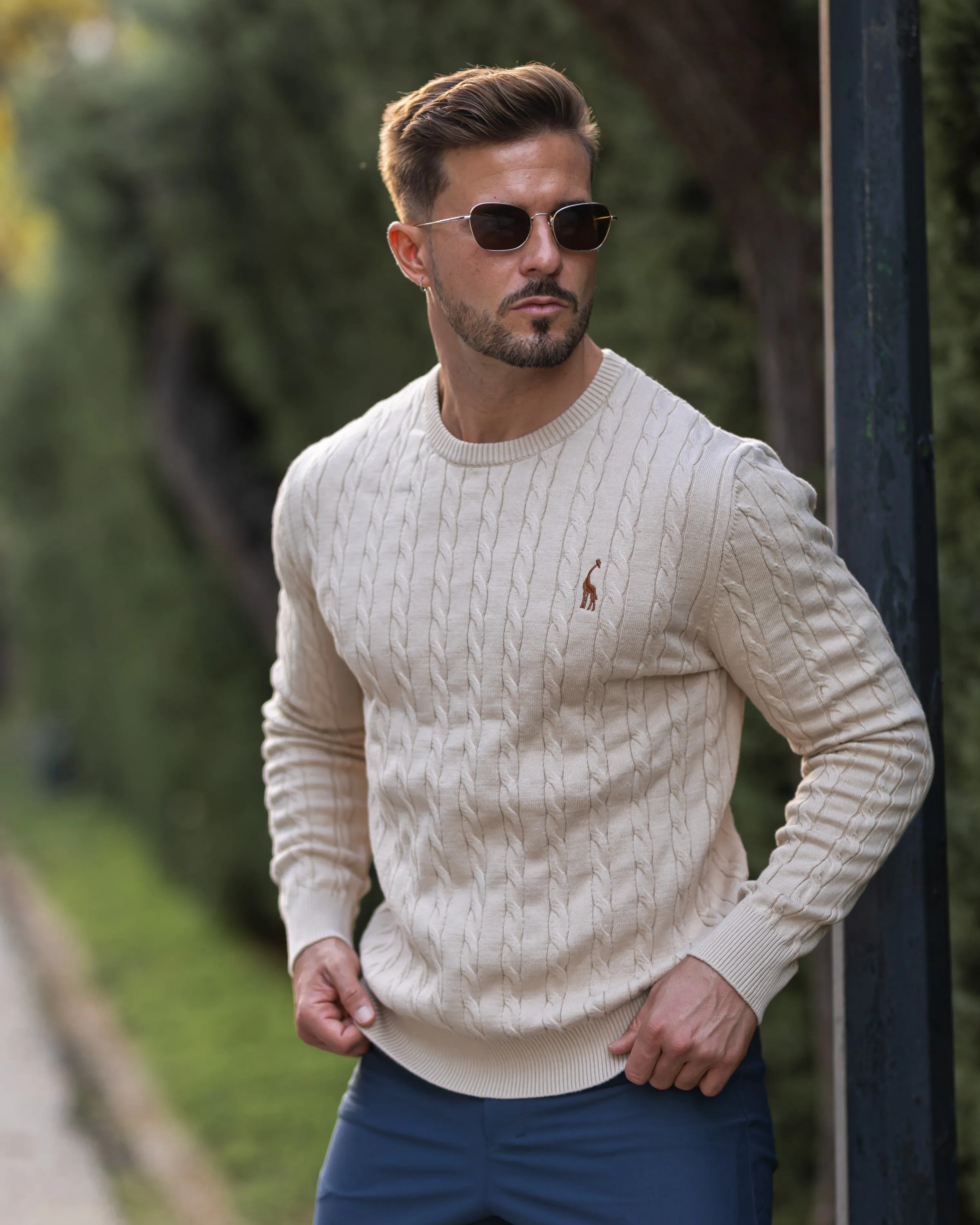 Giraffe Cable Knit Sweater