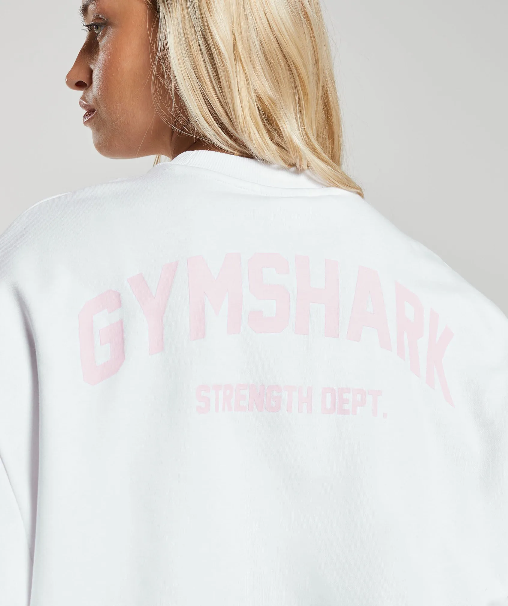 Gymshark Strength Department Graphic Oversized Sweatshirt - White