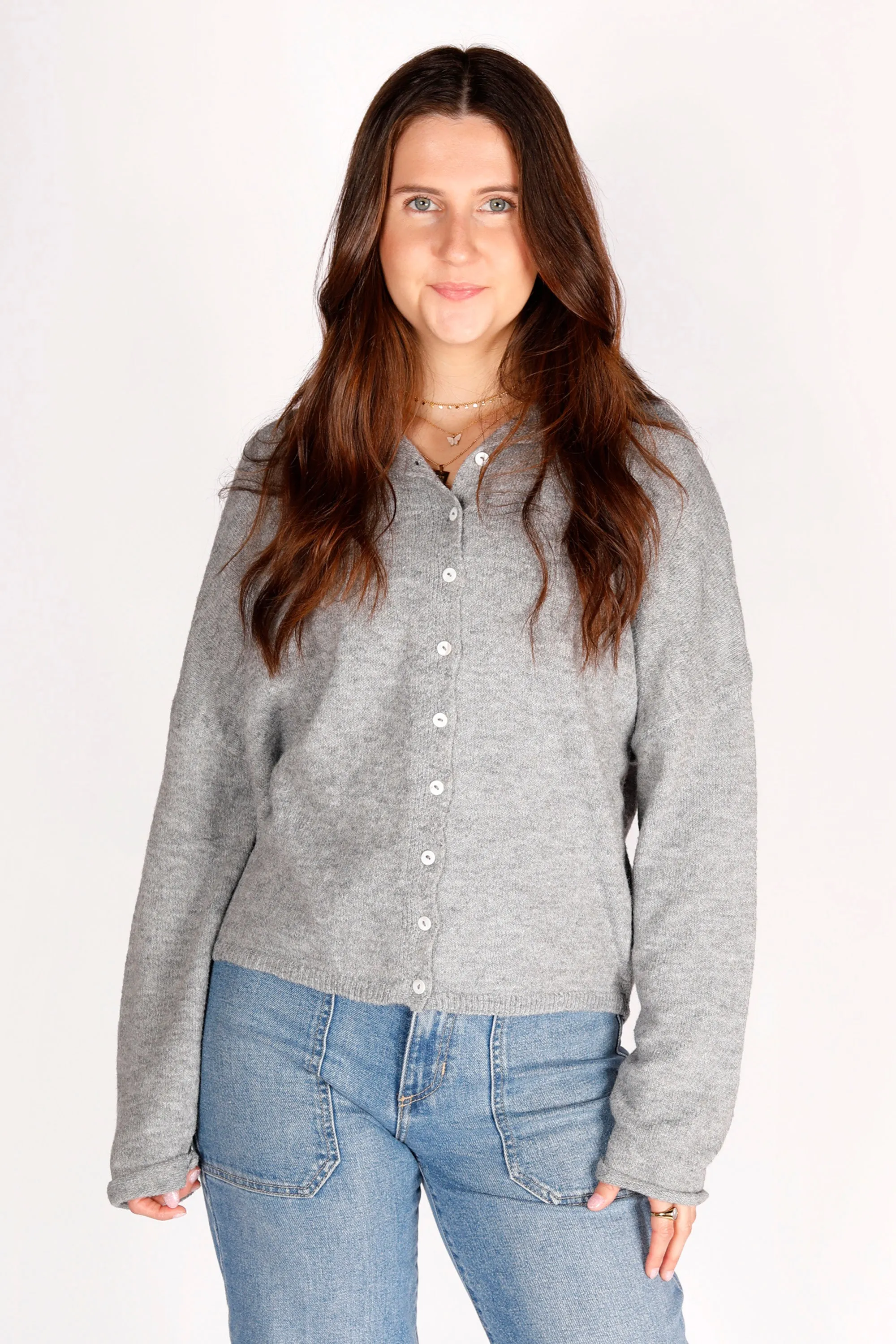 Heather Grey Lightweight Cardigan