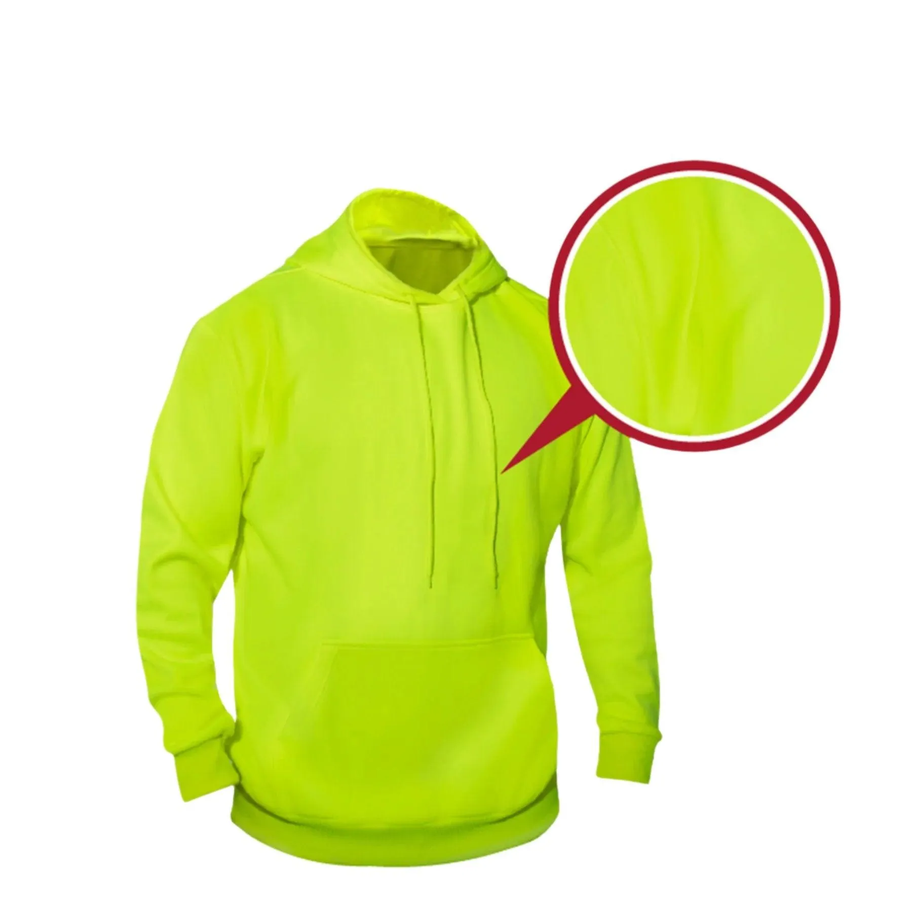 High-Vis Performance Hooded Sweatshirt - Safety Green