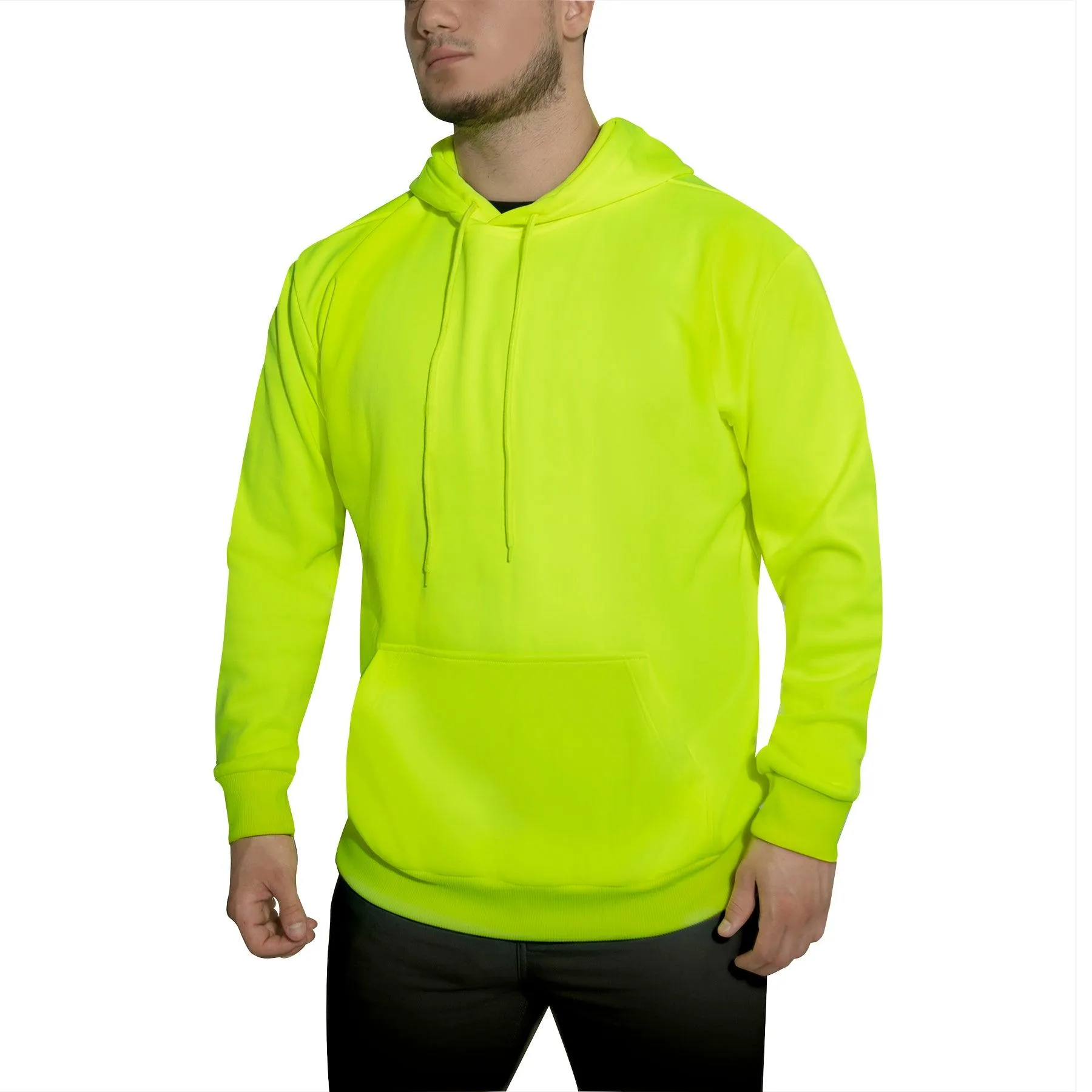 High-Vis Performance Hooded Sweatshirt - Safety Green