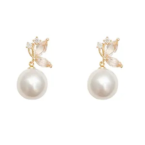 Kairangi Earrings For Women Butterfly Shaped Stud With White Pearl Drop Earrings For Women and Girls