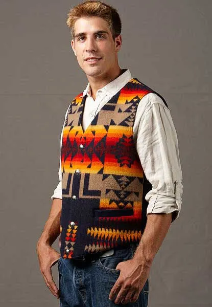 Kraffs Wool Vest, Chief Joseph Indigo