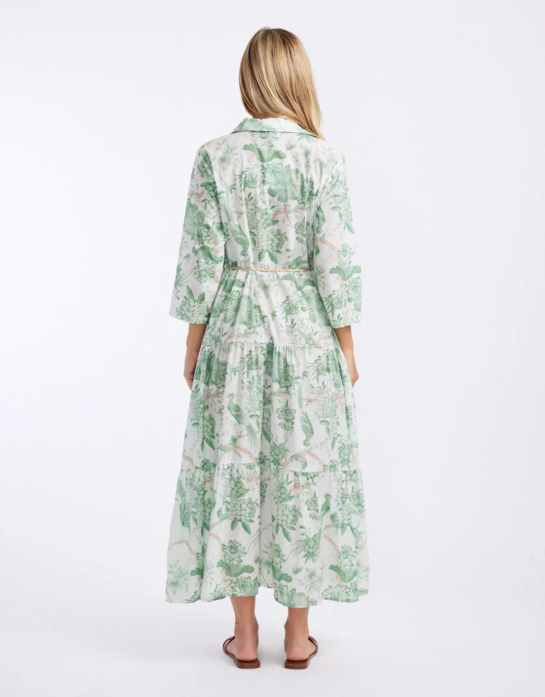 Ladies Who Lunch Dress - Bright Green Flower