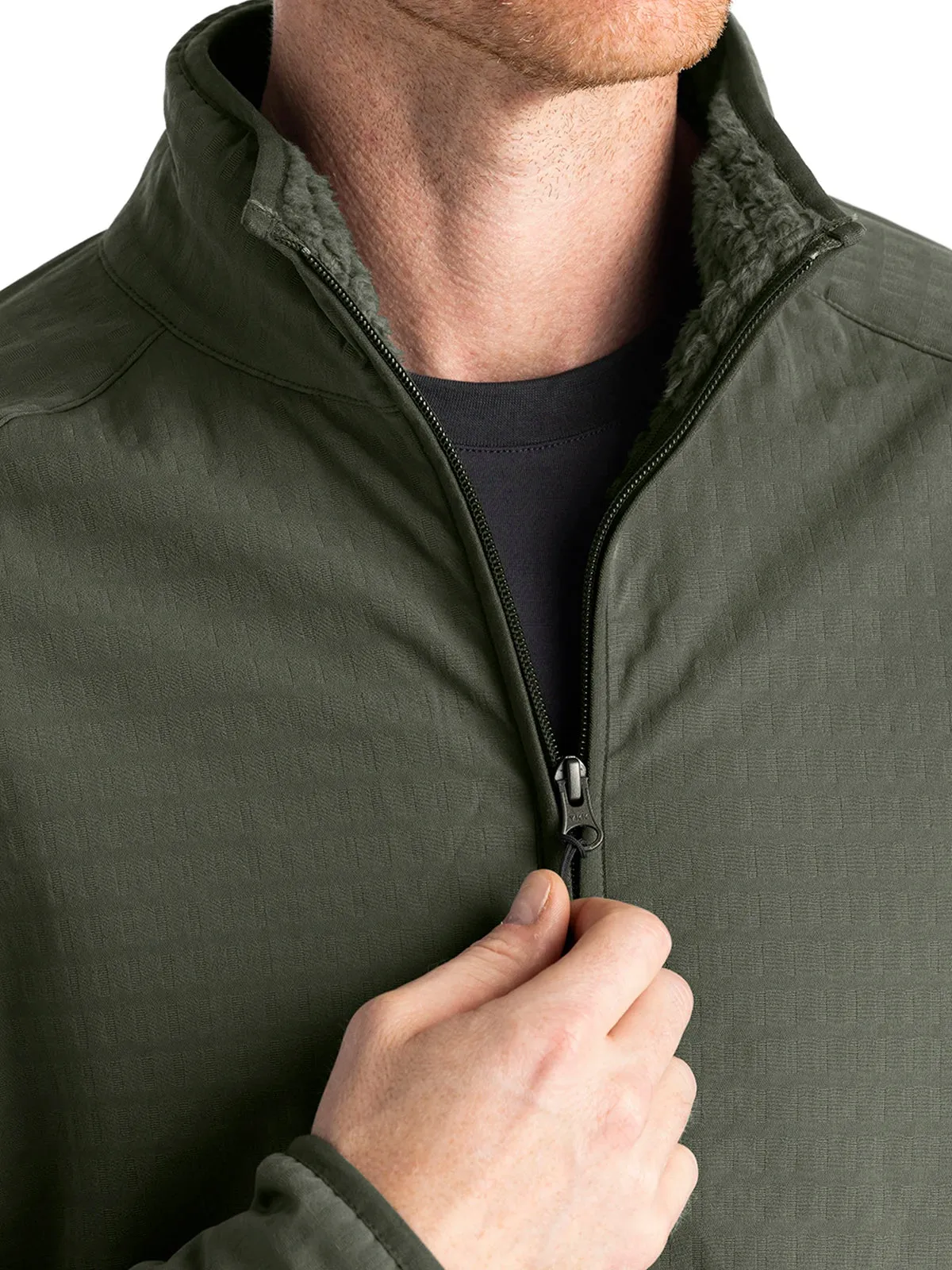 Men's Gridback Fleece Jacket - Dark Olive