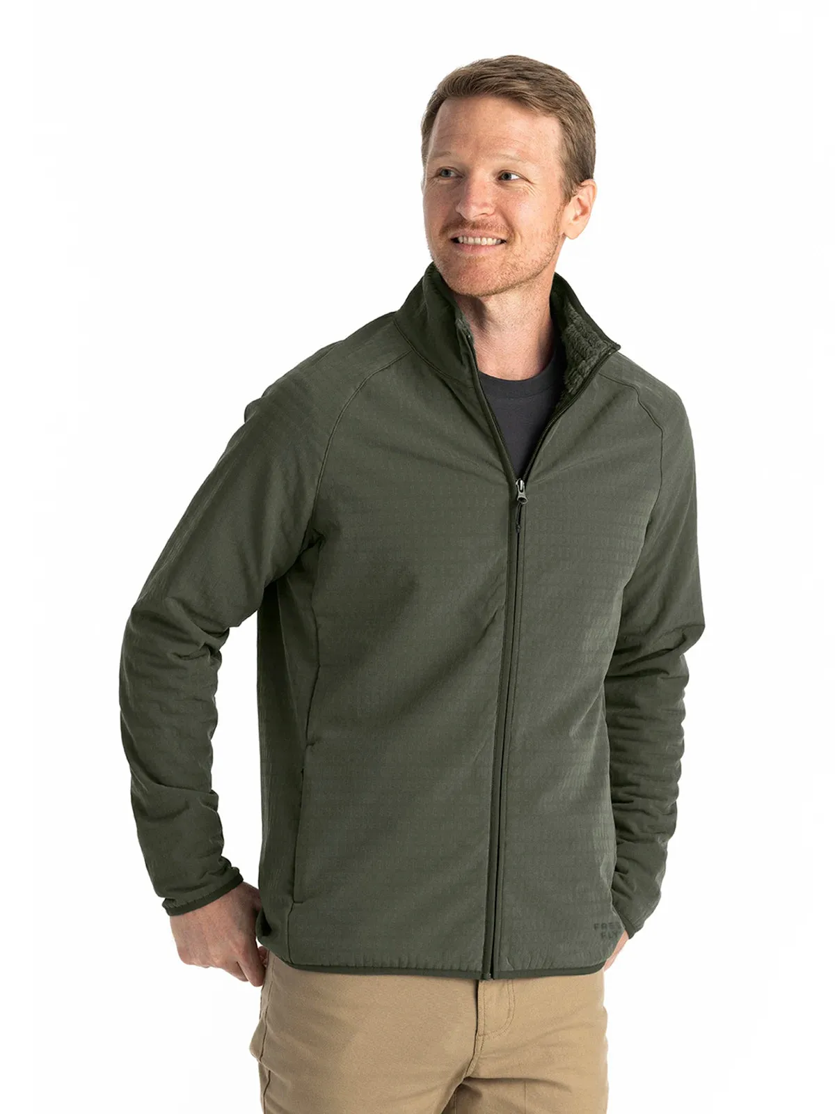 Men's Gridback Fleece Jacket - Dark Olive