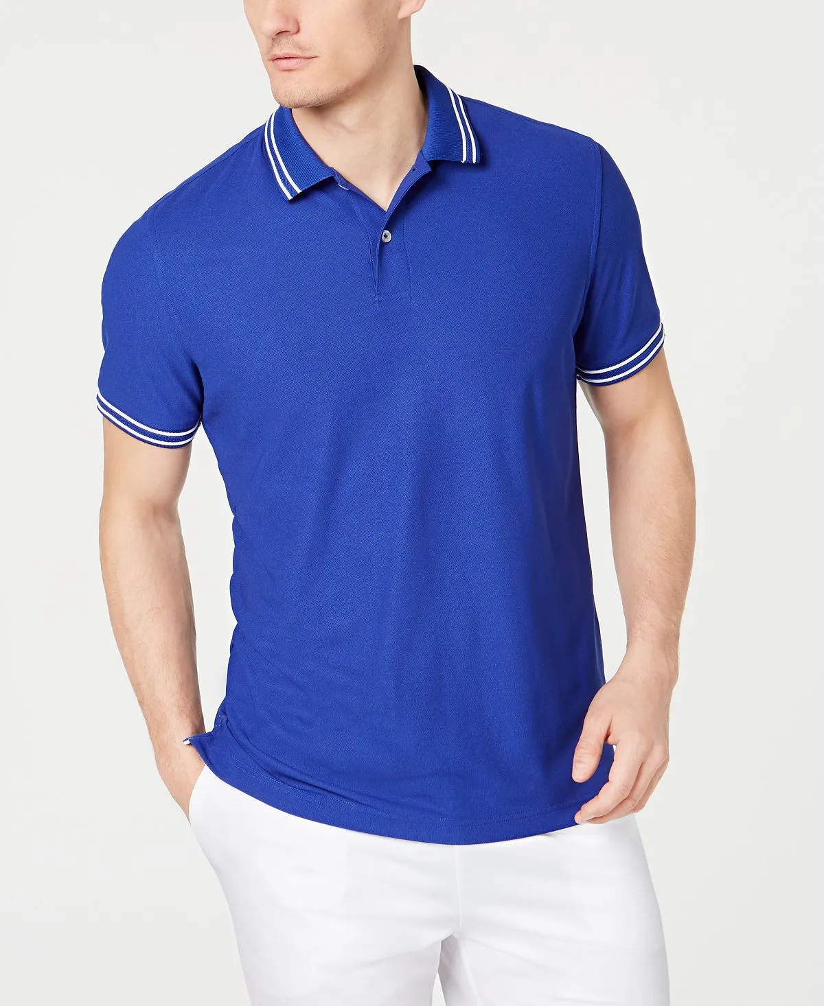 Men's Performance Stripe Polo Designed for Macy's Club Room