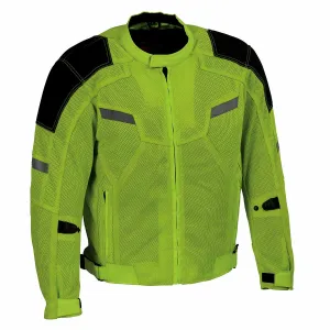 Milwaukee Leather MPM1792 Men's Black and High-Viz Green CE Armored