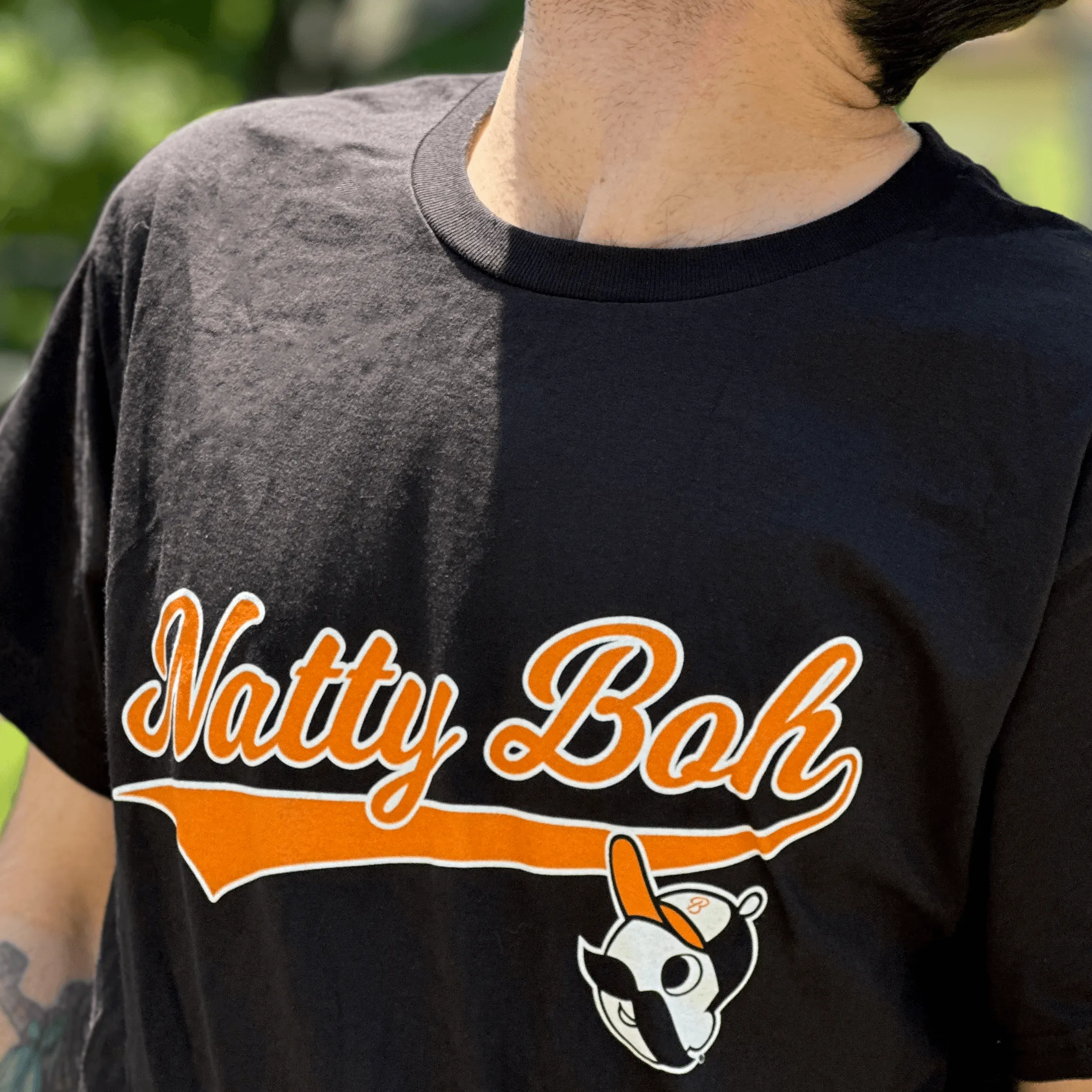 Natty Boh Baseball Script with Boh Logo (Black) / Shirt