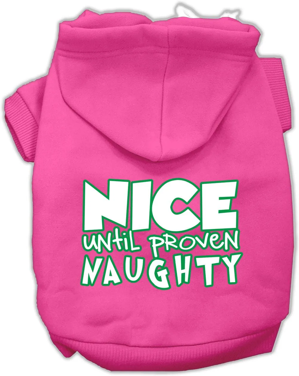 Nice Until Proven Naughty Screen Print Pet Hoodie Bright Pink Xxxl (20)