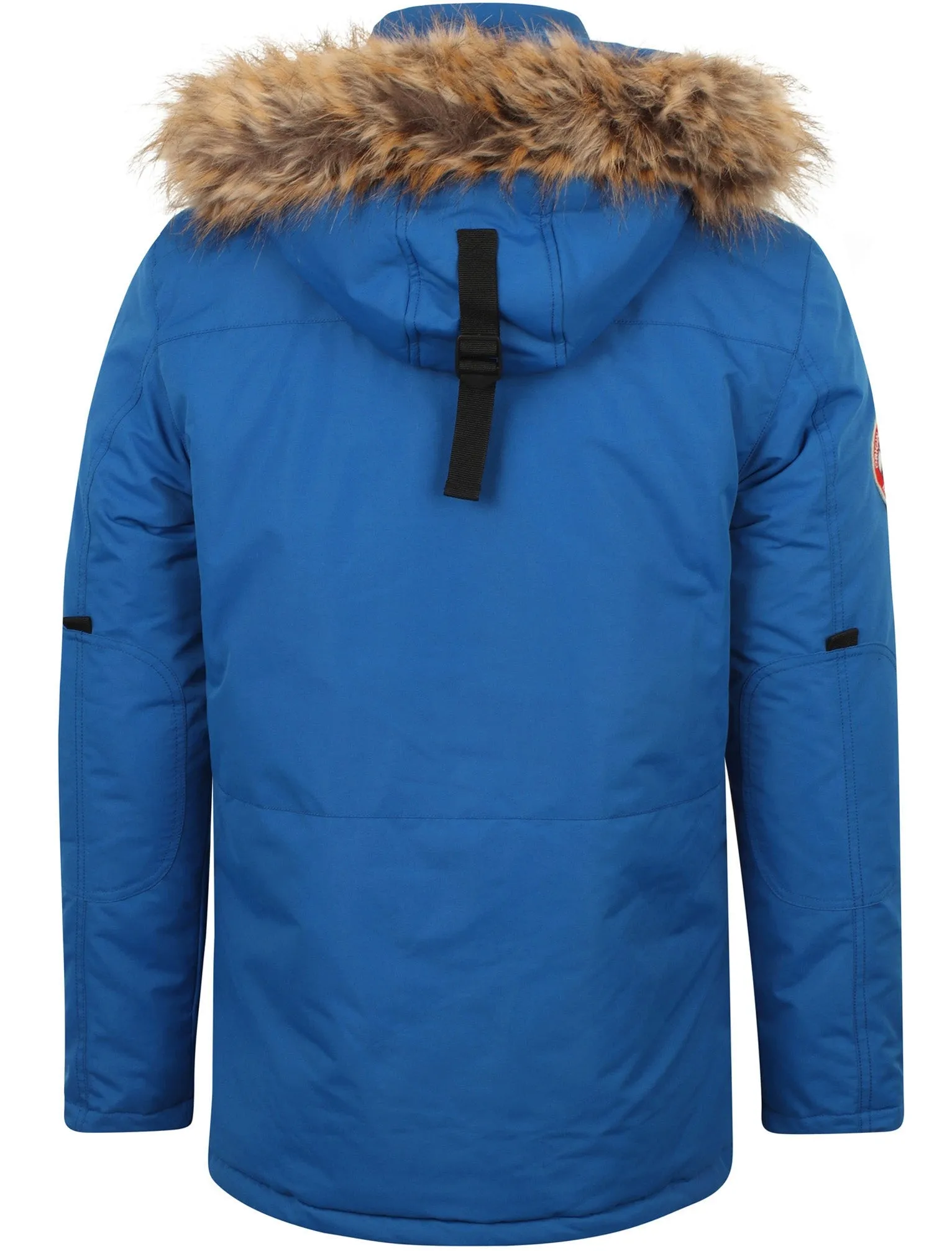 Nicklas Utility Parka Coat with Faux Fur Lined Hood in Olympian Blue - Tokyo Laundry