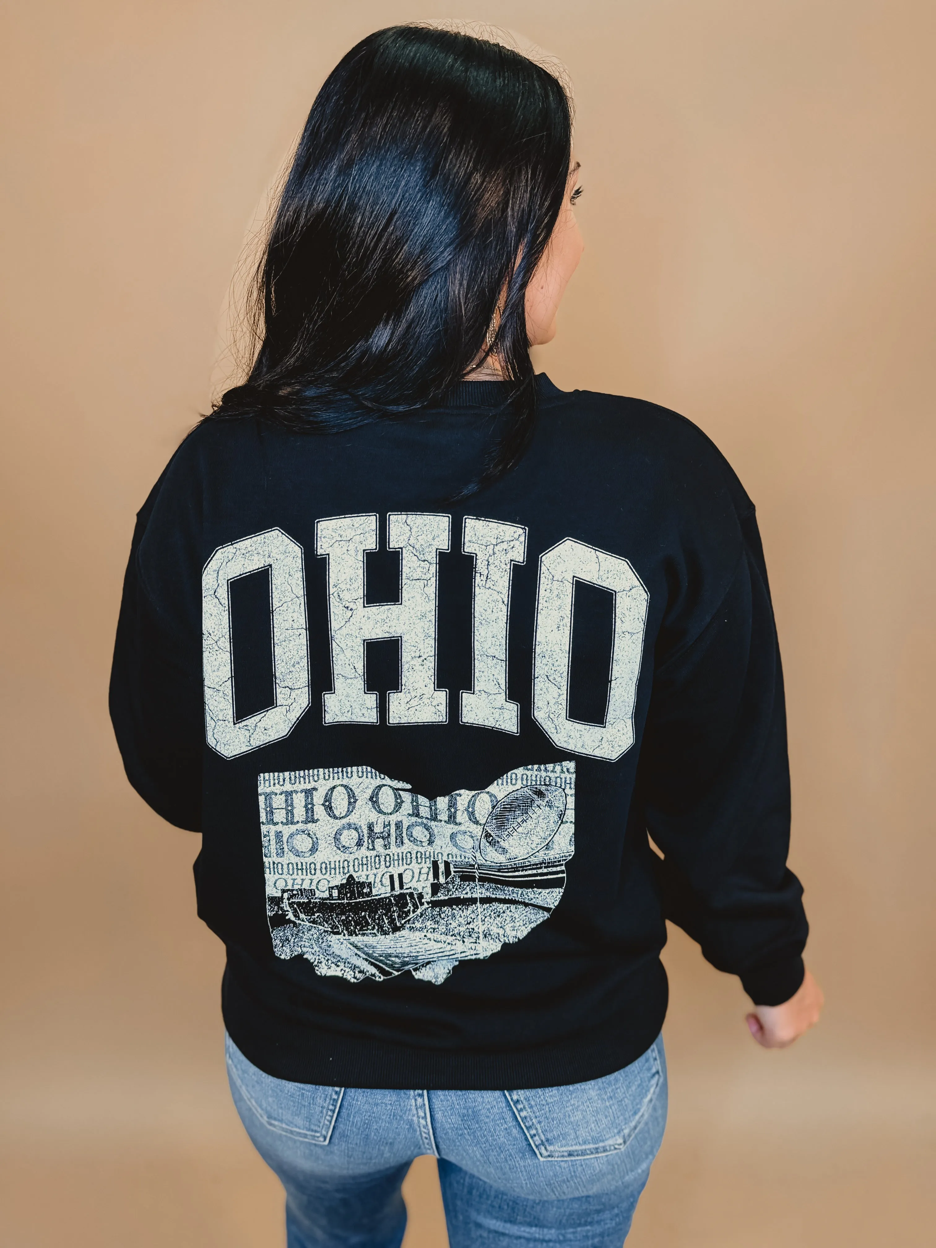 Ohio State Graphic Brushed Sweatshirts - Black