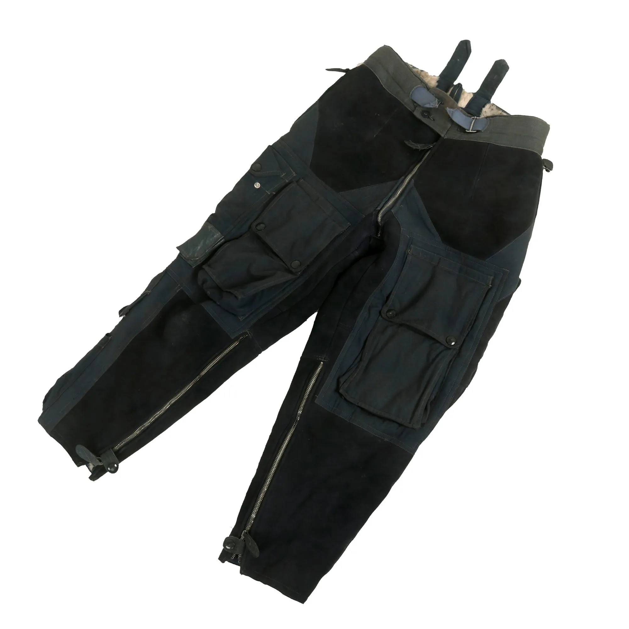 Original German WWII Luftwaffe Fur-lined Winter Flying "Channel Pants" Trousers - Unissued Condition