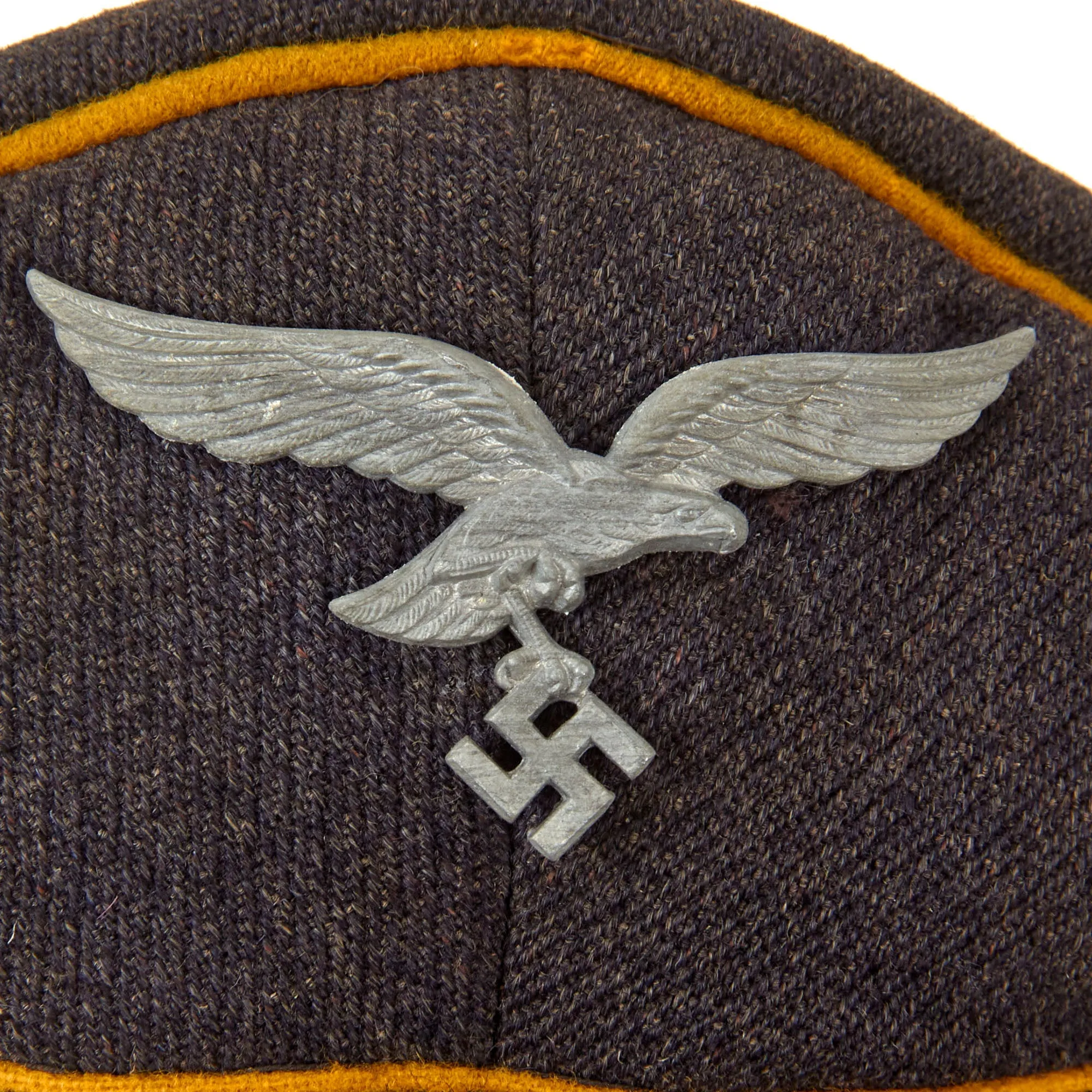 Original German WWII Luftwaffe Oberfeldwebel Senior NCO's Leather Flight Jacket with EM/NCO Schirmmütze Visor Crush Cap