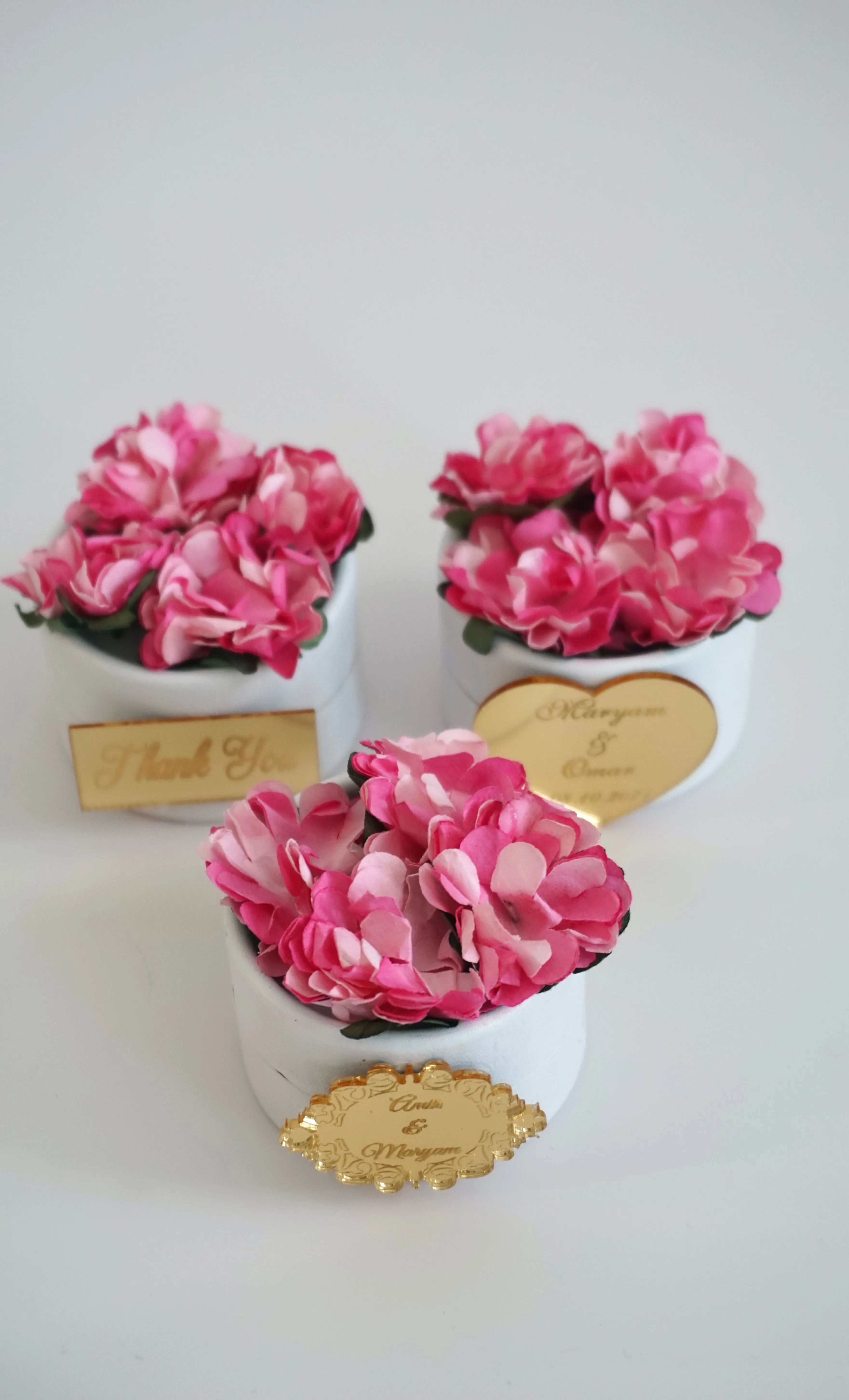 Personalized Candy Boxes with Pink Flowers - Ideal for Weddings, Bridal Showers, and Baby Showers