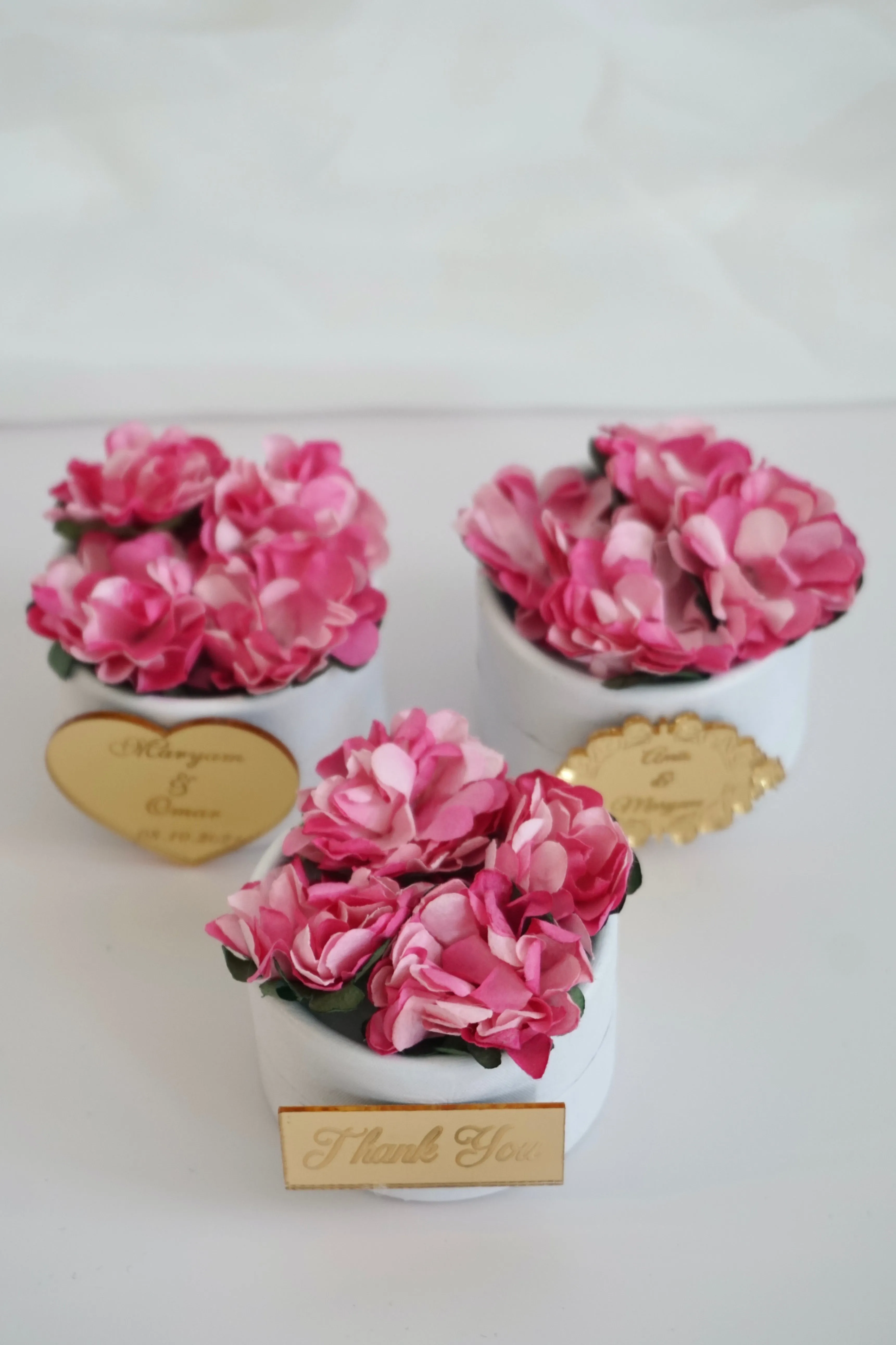 Personalized Candy Boxes with Pink Flowers - Ideal for Weddings, Bridal Showers, and Baby Showers