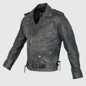 Premium Quality Marlon Brando Mens Stonewash Distressed Vintage Leather Jacket