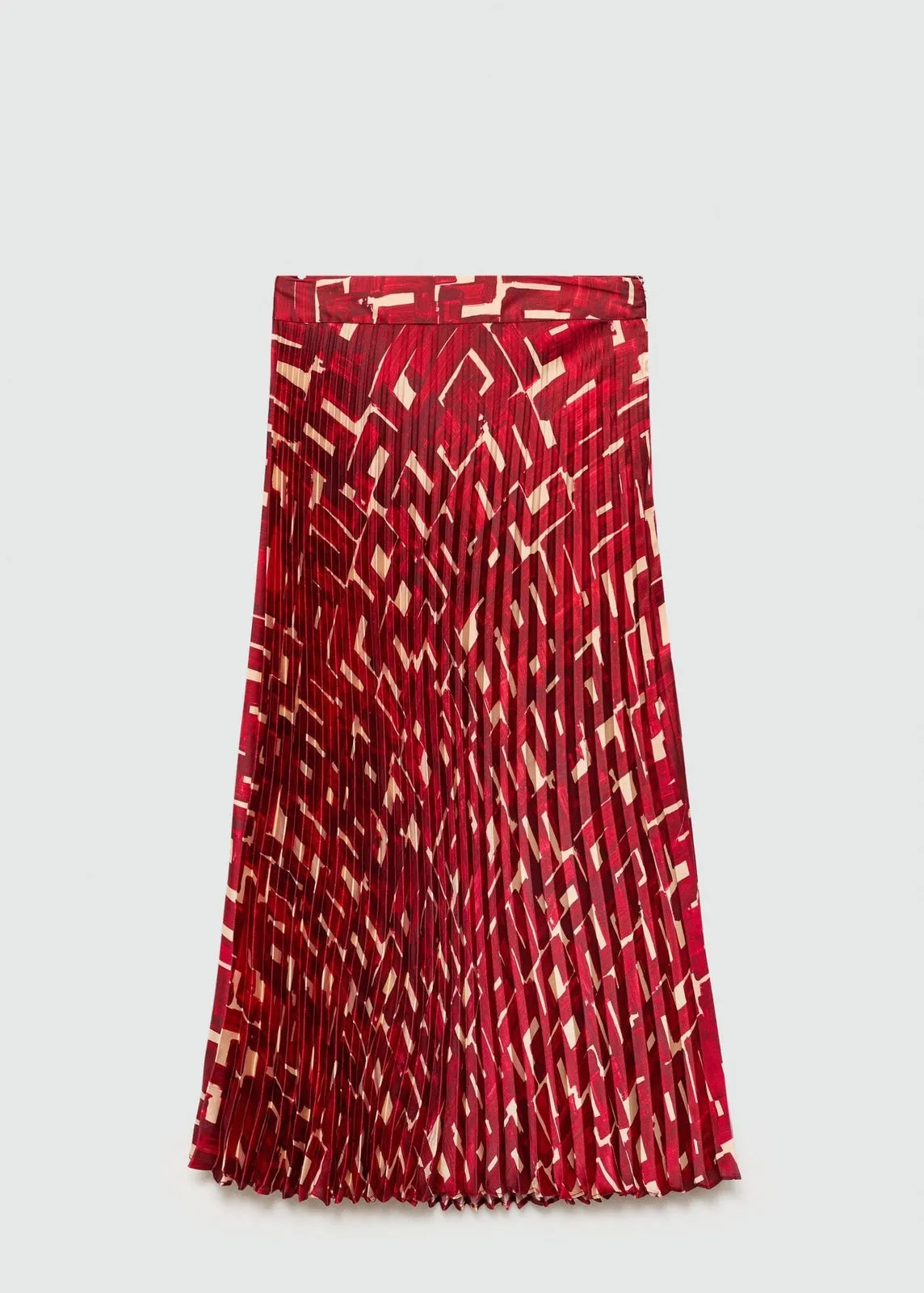 Printed pleated skirt - Dark Red