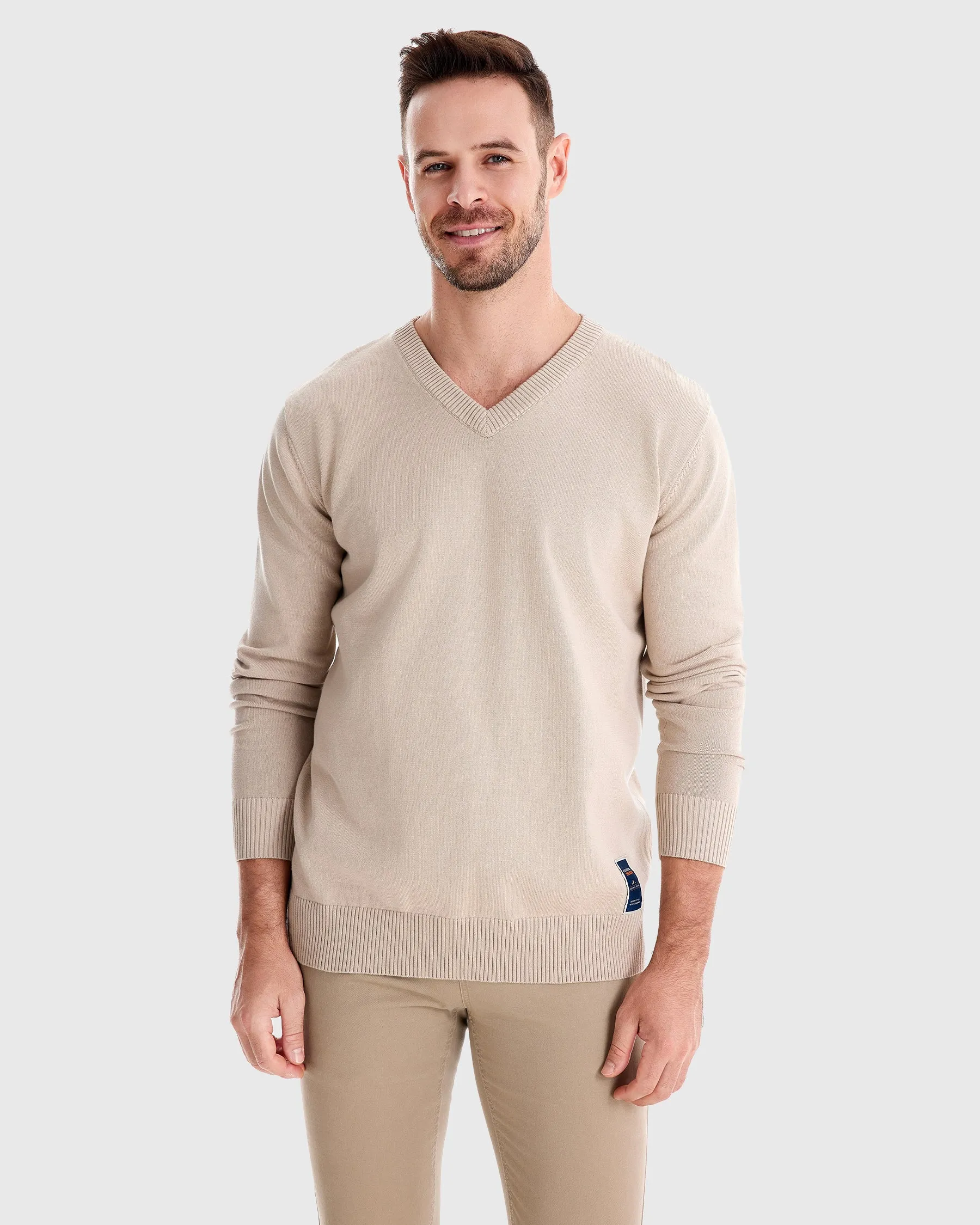 Ribbed V Neck Sweater New