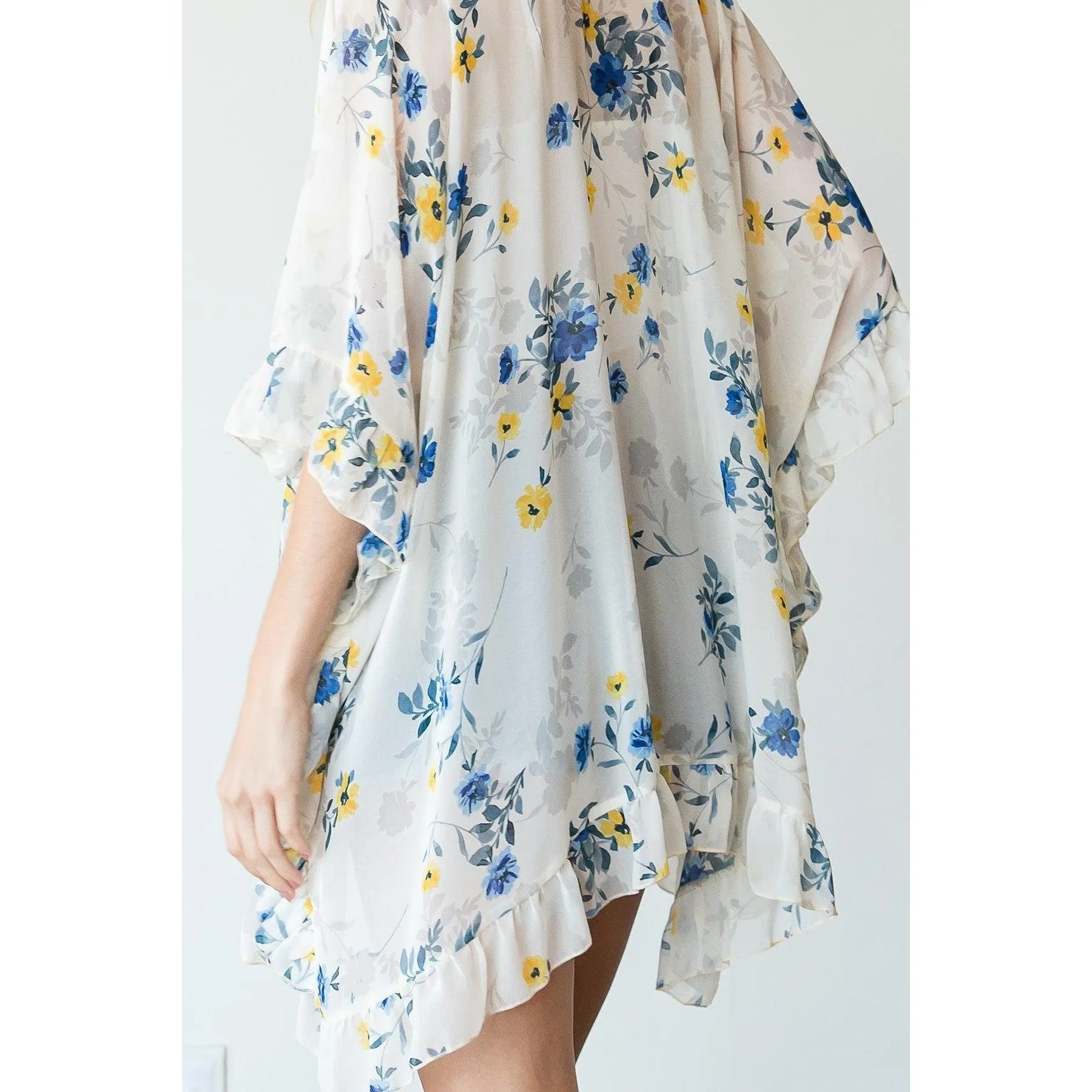 Ruffle Trim Lightweight Kimono